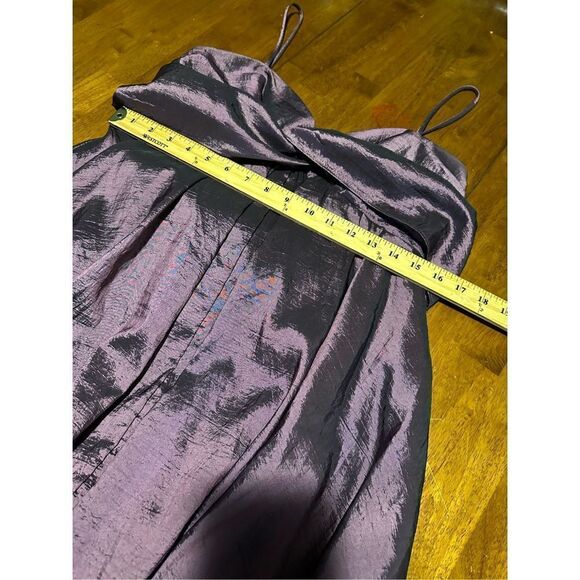 Juno Collection Womens Deep Purple Satin Look Bubble Strapy Mini Dress Sz Medium - Picture 11 of 13